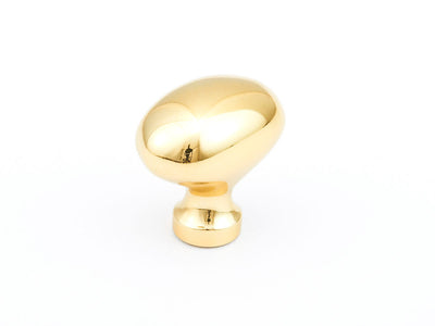 Schaub Traditional Knobs 1-3/8" Oval Knob in Polished Brass