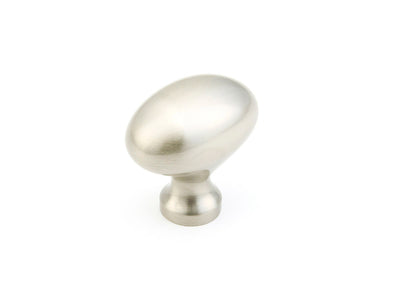Schaub Traditional Knobs 1-3/8" Oval Knob in Satin Nickel