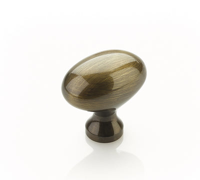 Schaub Traditional Knobs 1-3/8" Oval Knob in Antique Brass