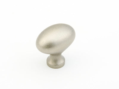 Schaub Traditional Knobs 1-3/8" Oval Knob in Distressed Nickel