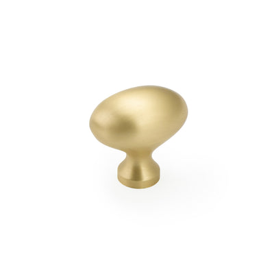 Schaub Traditional Knobs 1-3/8" Oval Knob in Satin Brass