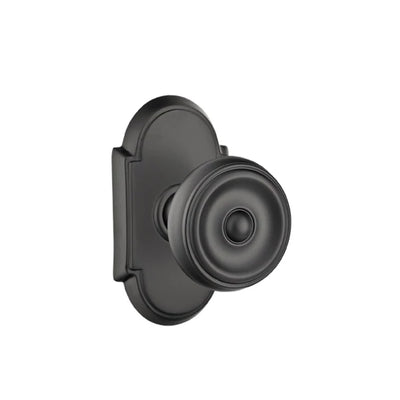 Emtek Waverly Knob with #8 Rosette in Flat Black