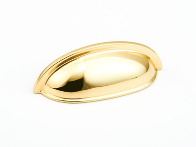 Schaub Traditional Pulls 3" C-C Cup Pull, Model 730 in Polished Brass
