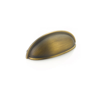 Schaub Traditional Pulls 3" C-C Cup Pull, Model 730 in Antique Light Brass