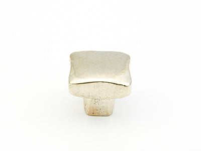 Schaub Vinci 1" Soft Square Knob in Polished White Bronze