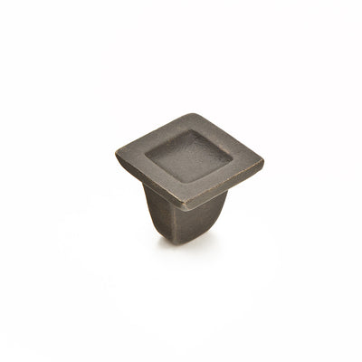 Schaub Vinci 1-1/4" Concave Square Knob in Black Bronze