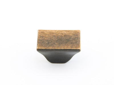 Schaub Vinci 1-1/4" Rectangular Knob in Antique Bronze