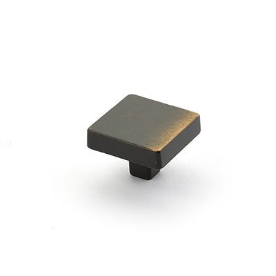 Schaub Vinci 1-3/4" Large Square Knob in Antique Bronze