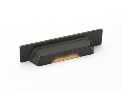 Schaub Vinci 96 mm C-C Rectangle Cup Pull in Antique Bronze