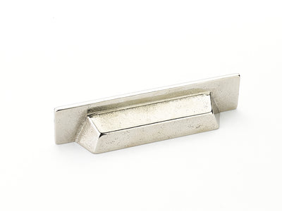 Schaub Vinci 96 mm C-C Rectangle Cup Pull in Polished White Bronze