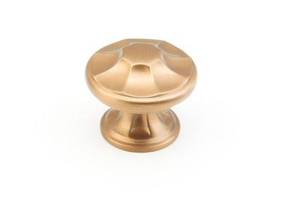Schaub Empire 1-3/8" Round Knob in Brushed Bronze