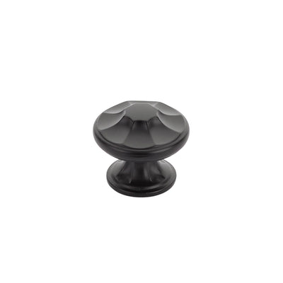 Schaub Empire 1-3/8" Round Knob in Matte Black