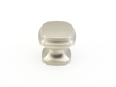 Schaub Empire 1-3/8" Square Knob in Satin Nickel