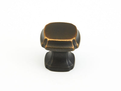 Schaub Empire 1-3/8" Square Knob in Ancient Bronze