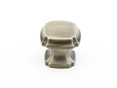 Schaub Empire 1-3/8" Square Knob in Antique Nickel