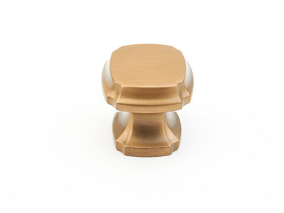 Schaub Empire 1-3/8" Square Knob in Brushed Bronze