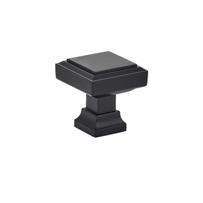 Emtek Geometric 1-1/4" Knob in Flat Black