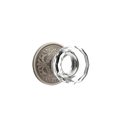 Emtek Lowell Knob with Lancaster Rosette in Pewter