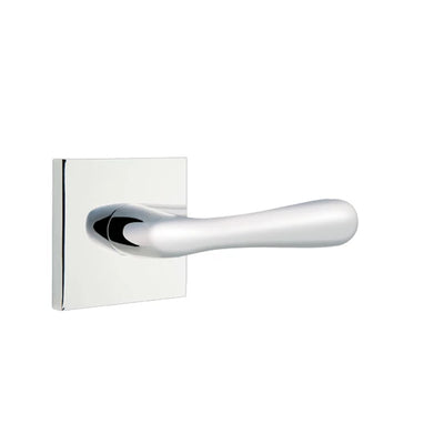 Emtek Basel Lever with Square Rosette in Polished Chrome