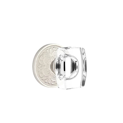 Emtek Windsor Knob with Lancaster Rosette in Satin Nickel