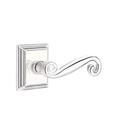 Emtek Rustic Lever with Wilshire Rosette in Polished Chrome