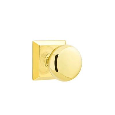 Emtek Providence Knob with Quincy Rosette in Polished Brass
