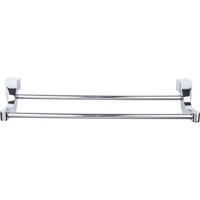Top Knobs Aqua Bath Double Towel Bar 24" in Polished Chrome