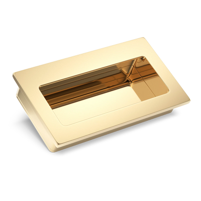 Armac Martin Bartley Flush Pull in 100mm / Polished Brass Unlacquered