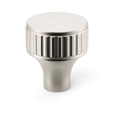 Armac Martin Barwick Ridged Cabinet Knob in 25mm / Barrelled Nickel Plate