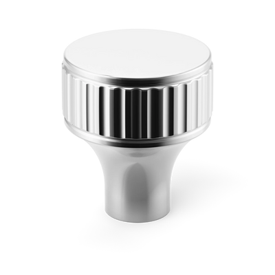 Armac Martin Barwick Ridged Cabinet Knob in 25mm / Polished Chrome Plate