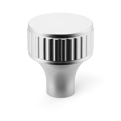 Armac Martin Barwick Ridged Cabinet Knob in 25mm / Satin Chrome Plate