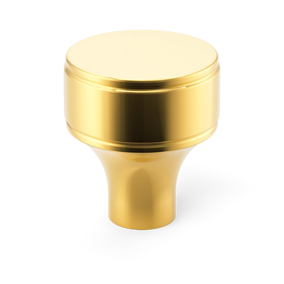 Armac Martin Barwick Plain Cabinet Knob in 25mm / Polished Brass Lacquered