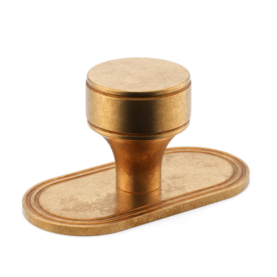 Armac Martin Barwick Plain Cabinet Knob with Backplate in 25mm / Burnished Brass