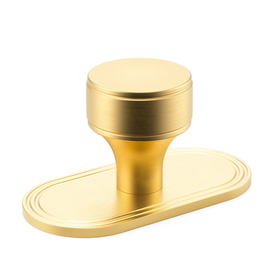 Armac Martin Barwick Plain Cabinet Knob with Backplate in 25mm / Satin Brass Satin Lacquered