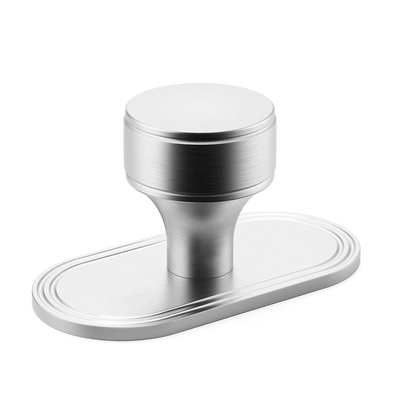 Armac Martin Barwick Plain Cabinet Knob with Backplate in 25mm / Satin Chrome Plate
