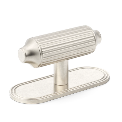Armac Martin Barwick Ridged T-bar Handle with Backplate in 79mm / Barrelled Nickel Plate