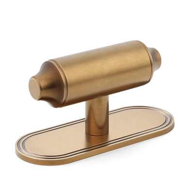 Armac Martin Barwick Plain T-bar Handle with Backplate Plain in 79mm / Fine English Antique