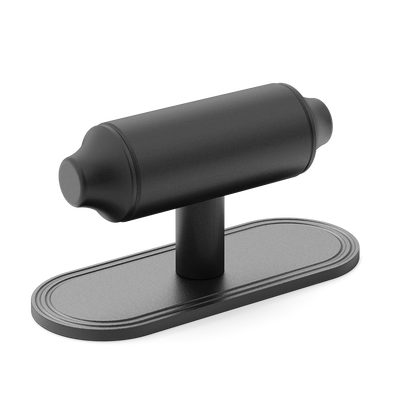 Armac Martin Barwick Plain T-bar Handle with Backplate Plain in 79mm / Matt Black Lacquered