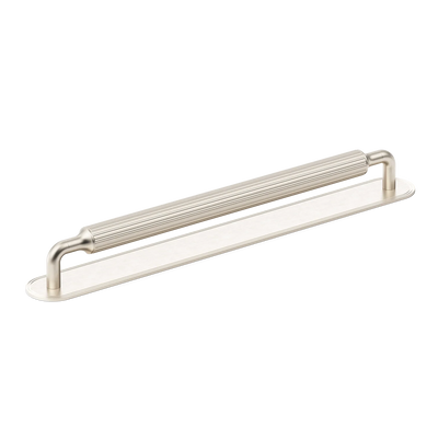 Armac Martin Barwick Ridged Appliance Pull with Backplate in 384mm / Satin Nickel Plate