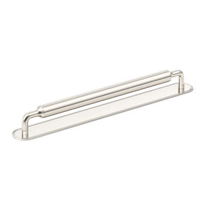 Armac Martin Barwick Plain Appliance Pull with Backplate in 384mm / Polished Nickel Plate