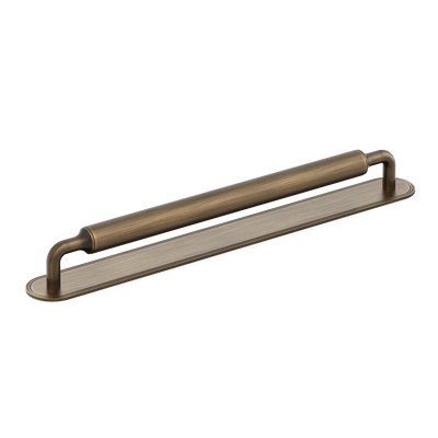 Armac Martin Barwick Plain Appliance Pull with Backplate in 384mm / Satin Antique Satin Lacquered