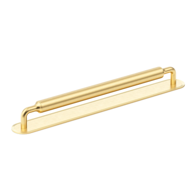 Armac Martin Barwick Plain Appliance Pull with Backplate in 384mm / Satin Brass Satin Lacquered