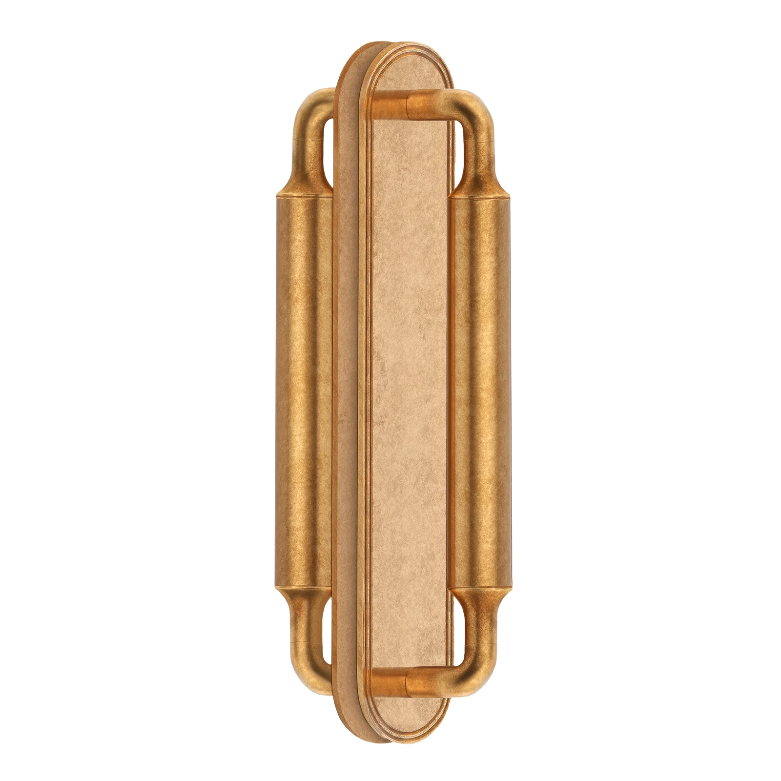Armac Martin Barwick Plain Back to Back Pull Handles with Backplate in 224mm / Polished Brass Unlacquered