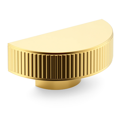 Armac Martin Barwick Ridged D-pull Handle in 100mm / Polished Brass Lacquered
