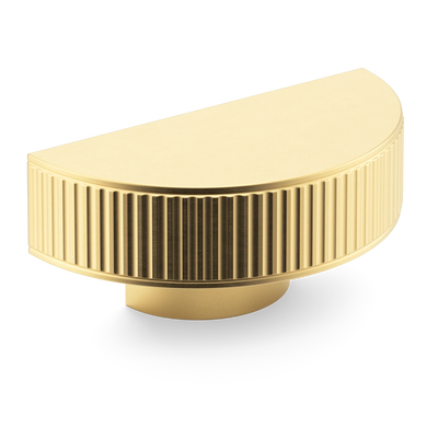 Armac Martin Barwick Ridged D-pull Handle in 100mm / Satin Brass Satin Lacquered