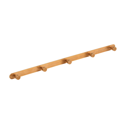 Armac Martin Barwick Ridged Wall Hook Rack in 628mm (5 hooks) / Burnished Brass