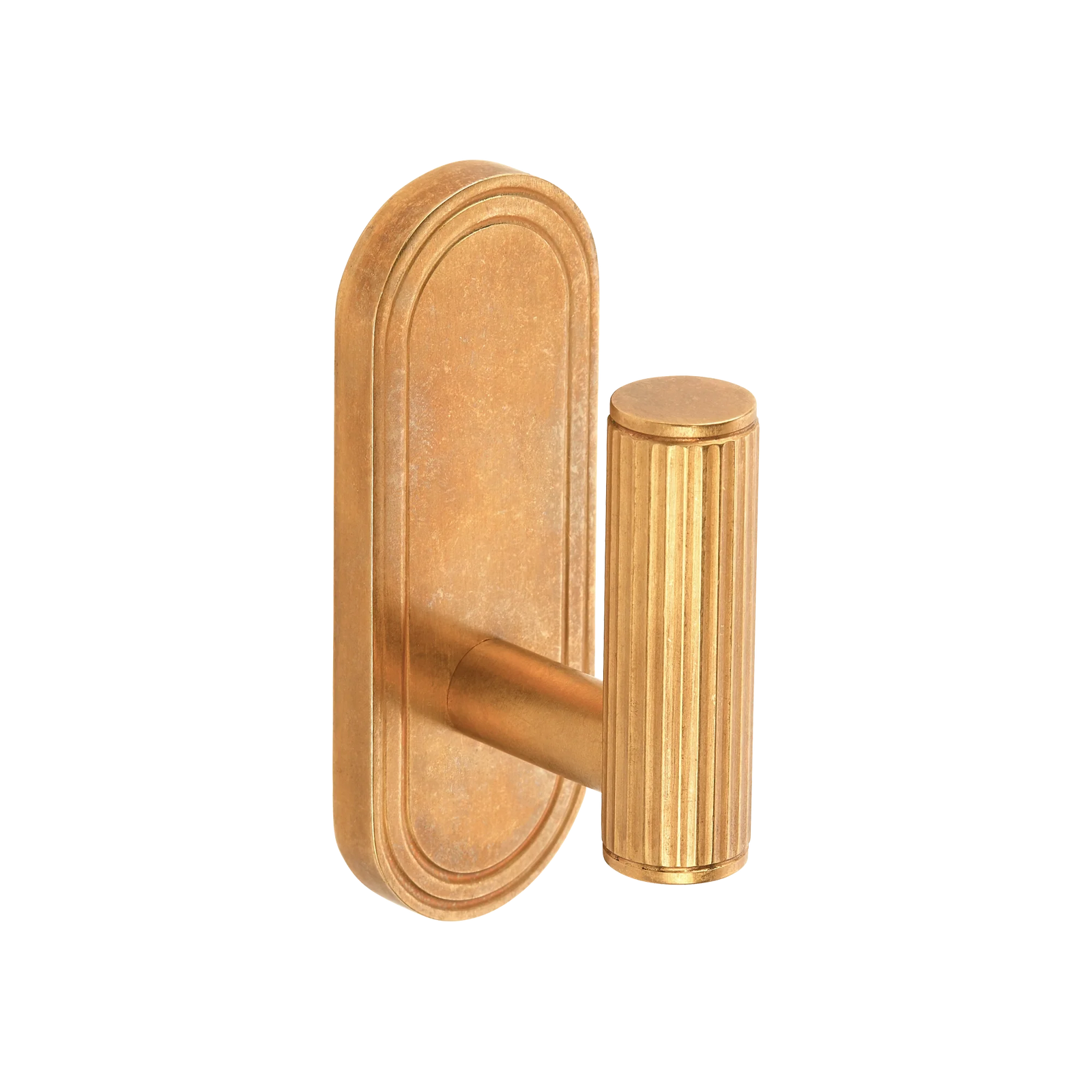 Armac Martin Barwick Ridged Wall Hook in 82mm / Polished Brass Unlacquered