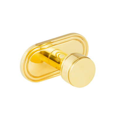 Armac Martin Barwick Plain Robe Hook with Backplate in 22mm / Polished Brass Lacquered