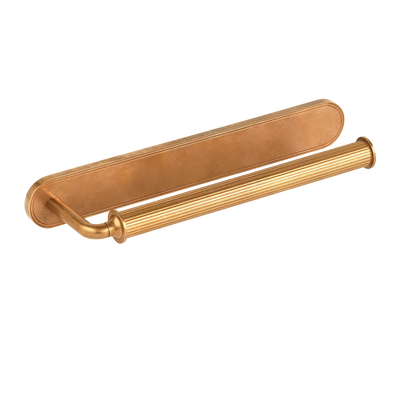 Armac Martin Barwick Ridged Hand Towel Rail with Backplate in 270mm / Right Hand / Burnished Brass