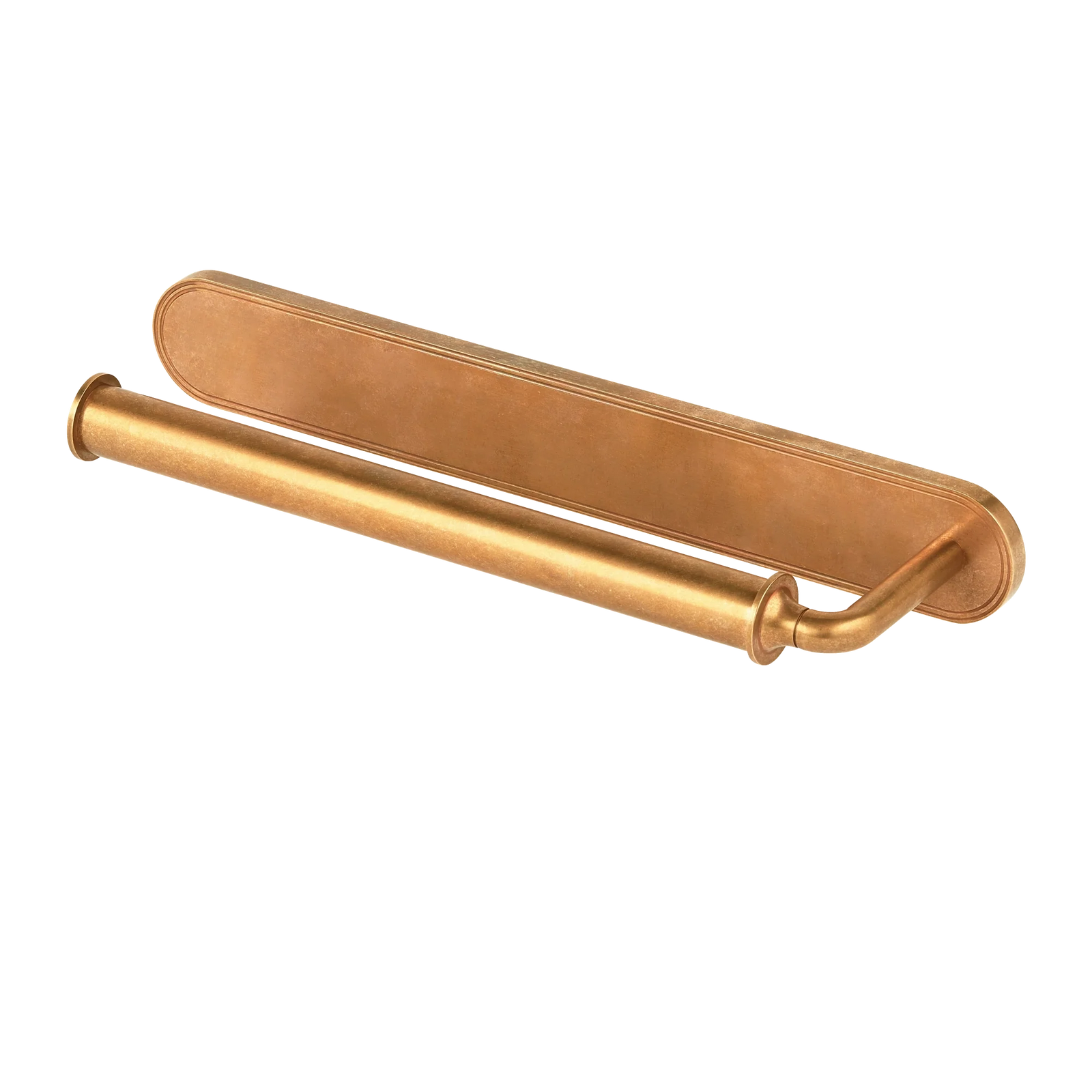 Armac Martin Barwick Plain Hand Towel Rail with Backplate in 270mm / Left Hand / Polished Brass Unlacquered